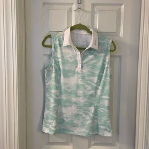 HIVERLAY Shirt Camo Golf Tennis Polo light green White. Size M
